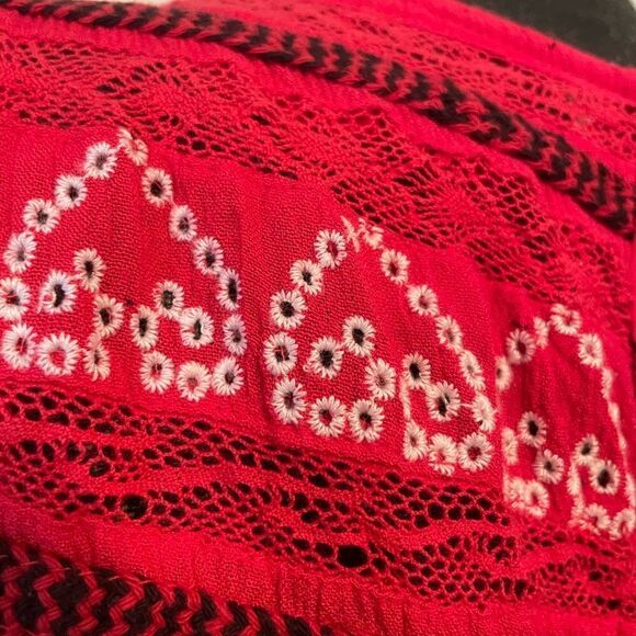 Free People Red Embroidered Blouse - Picture 8 of 11